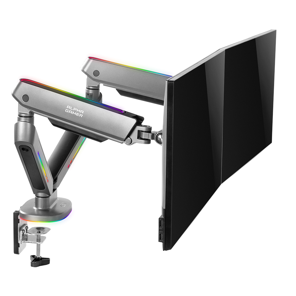Alpha Gamer Navi Heavy-Duty Dual Monitor RGB